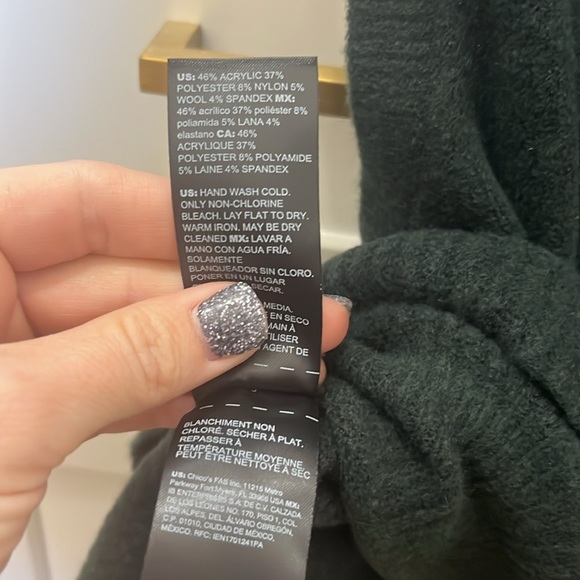 White House Black Market Soft Turtleneck Peplum In Green Spruce NWT M - Picture 10 of 11